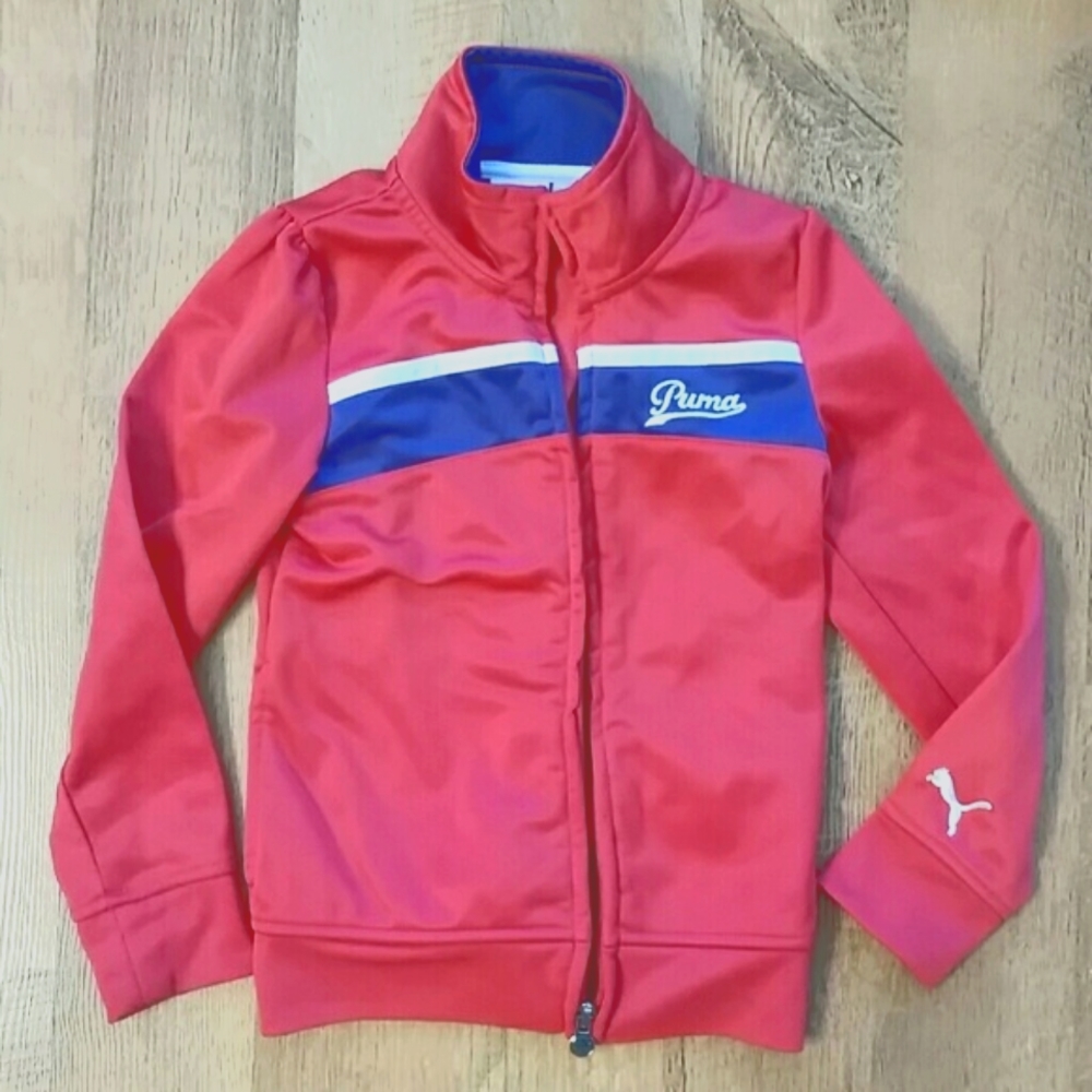 Puma Girls Pink Athletic Zip Jacket Size 5